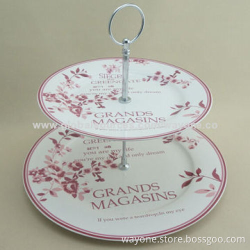 2-tier Round-shaped Silver Cake Stand, Ideal for Afternoon Tea Time/Cupcake Collection, New Design